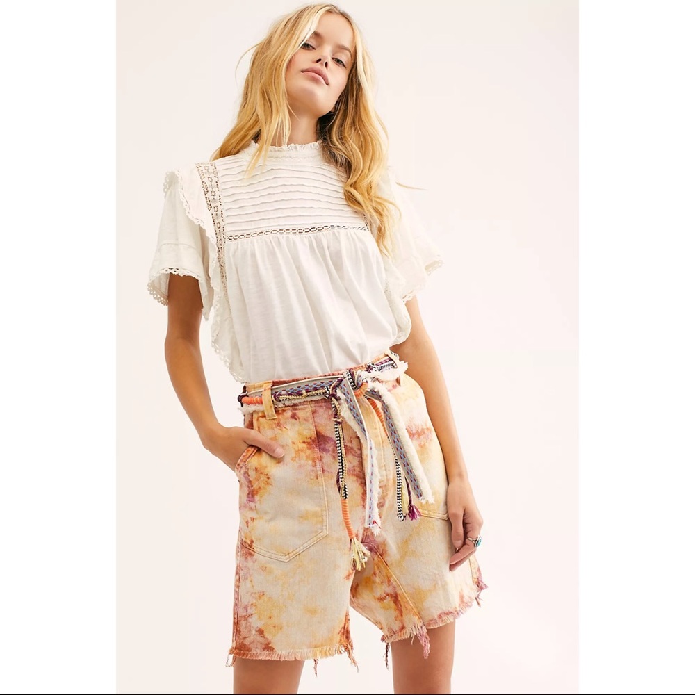 free people • tie dye shorts